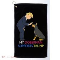 My Doberman Supports Trump Gift Doberman Pinscher Golf Towel thumb 0
