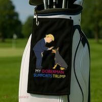 My Doberman Supports Trump Gift Doberman Pinscher Golf Towel thumb 2