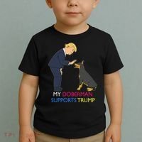 My Doberman Supports Trump Gift Doberman Pinscher Toddler T-Shirt thumb 2
