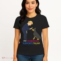 My Doberman Supports Trump Gift Doberman Pinscher Women's T-Shirt thumb 4