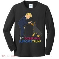 My Doberman Supports Trump Gift Doberman Pinscher Kids Long Sleeve Shirt thumb 0