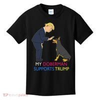 My Doberman Supports Trump Gift Doberman Pinscher Kids T-Shirt thumb 0
