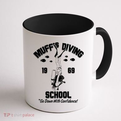 Muffs Diving School 1969 Go Down With Confidence Coffee Mug back
