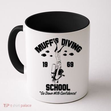 Muffs Diving School 1969 Go Down With Confidence Coffee Mug