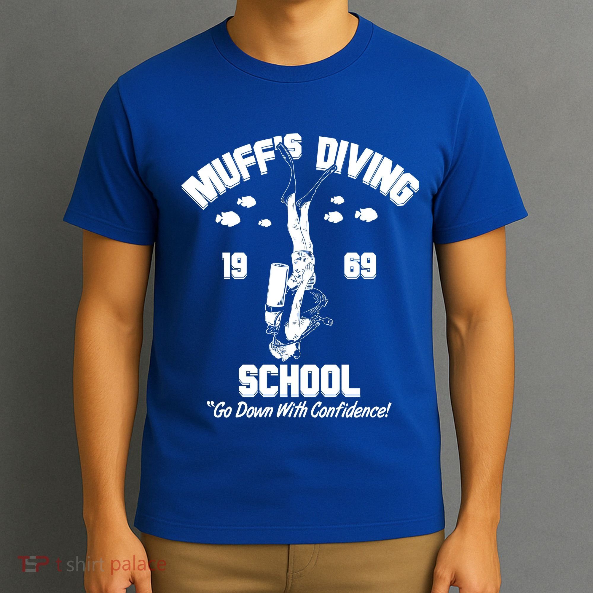 Muffs Diving School 1969 Go Down With Confidence T-Shirt