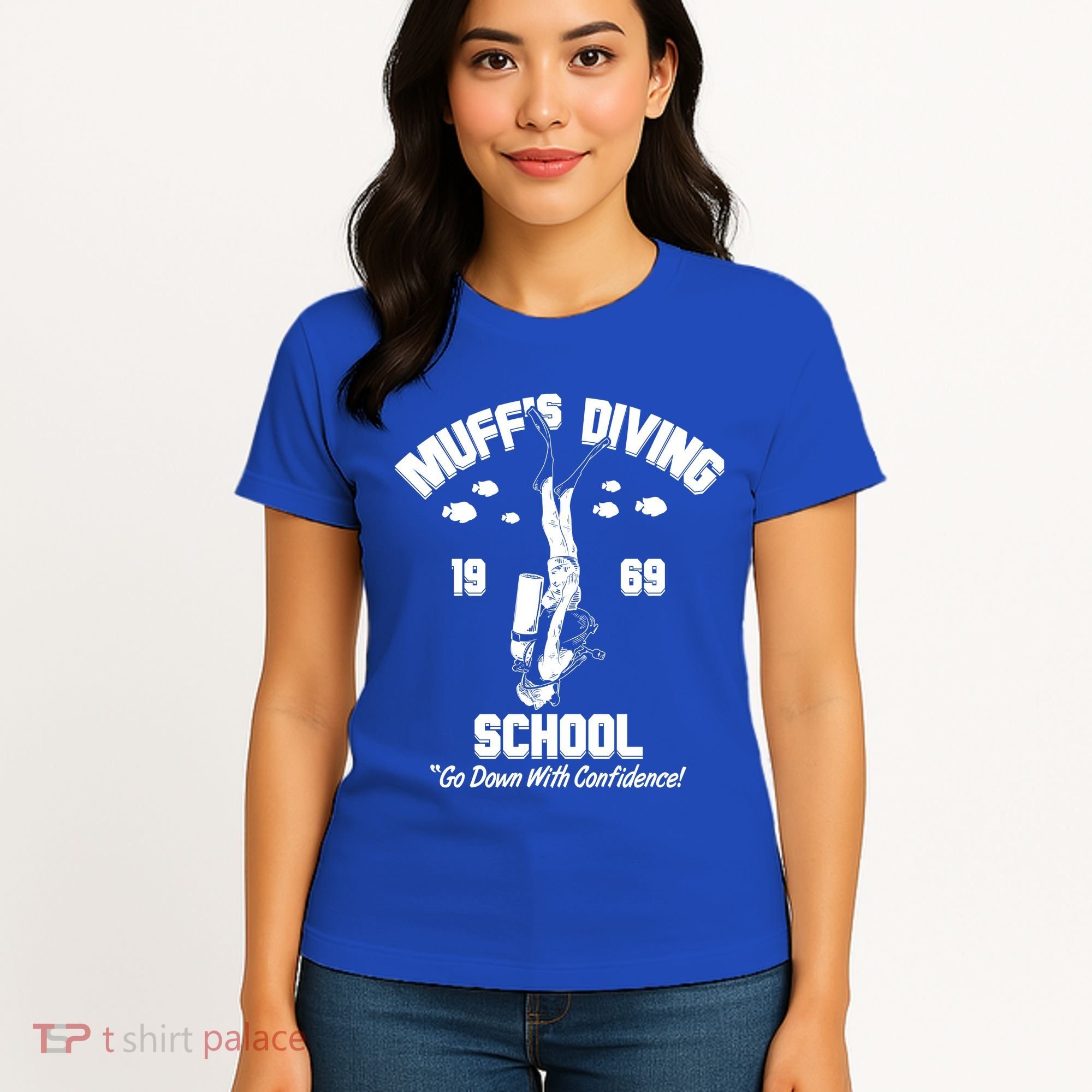Muffs Diving School 1969 Go Down With Confidence Women's T-Shirt