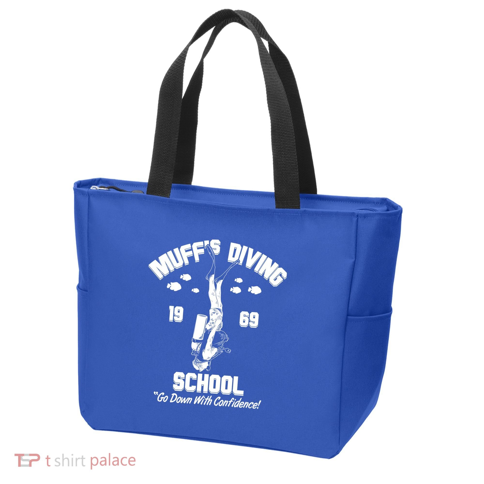 Muffs Diving School 1969 Go Down With Confidence Tote Bag