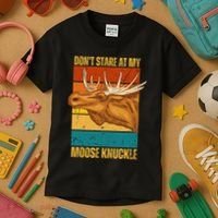 Moose DonT Stare At My Moose Knuckle Kids T-Shirt thumb 3