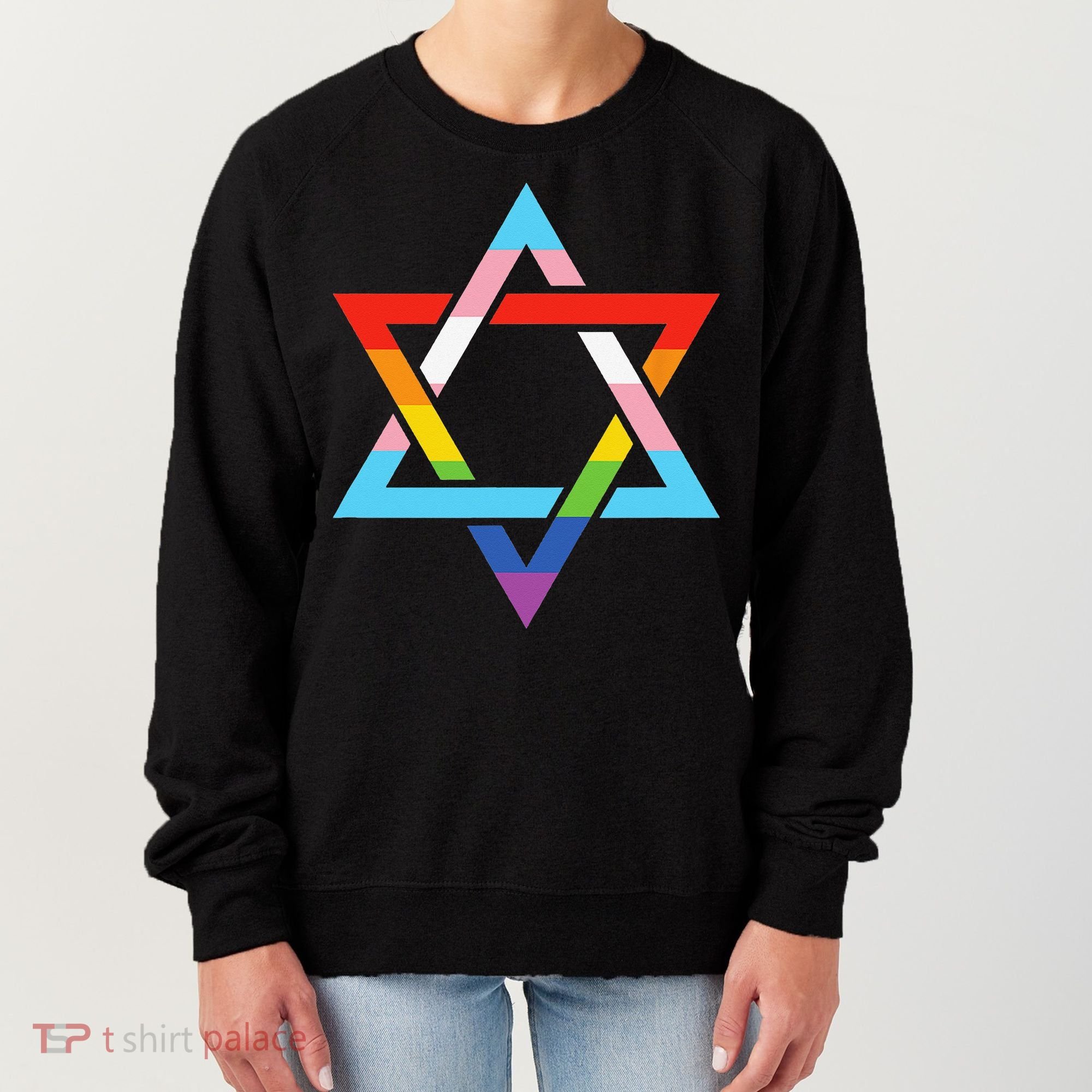 Magen David Star of David Jewish LGBT Pride Women's Sweatshirt
