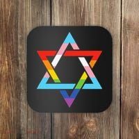 Magen David Star of David Jewish LGBT Pride Coaster thumb 0