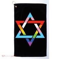 Magen David Star of David Jewish LGBT Pride Golf Towel thumb 0