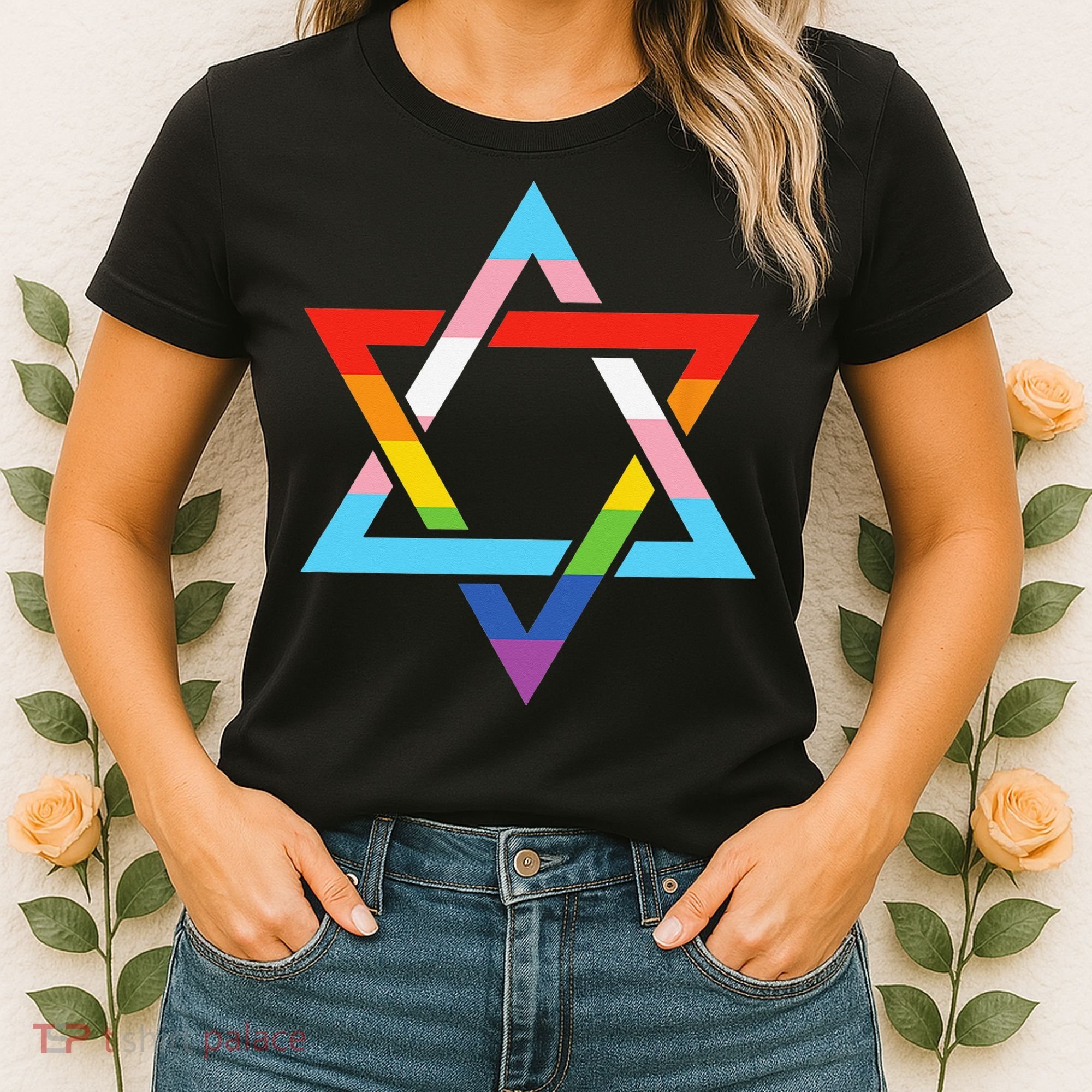 Magen David Star of David Jewish LGBT Pride Women's T-Shirt