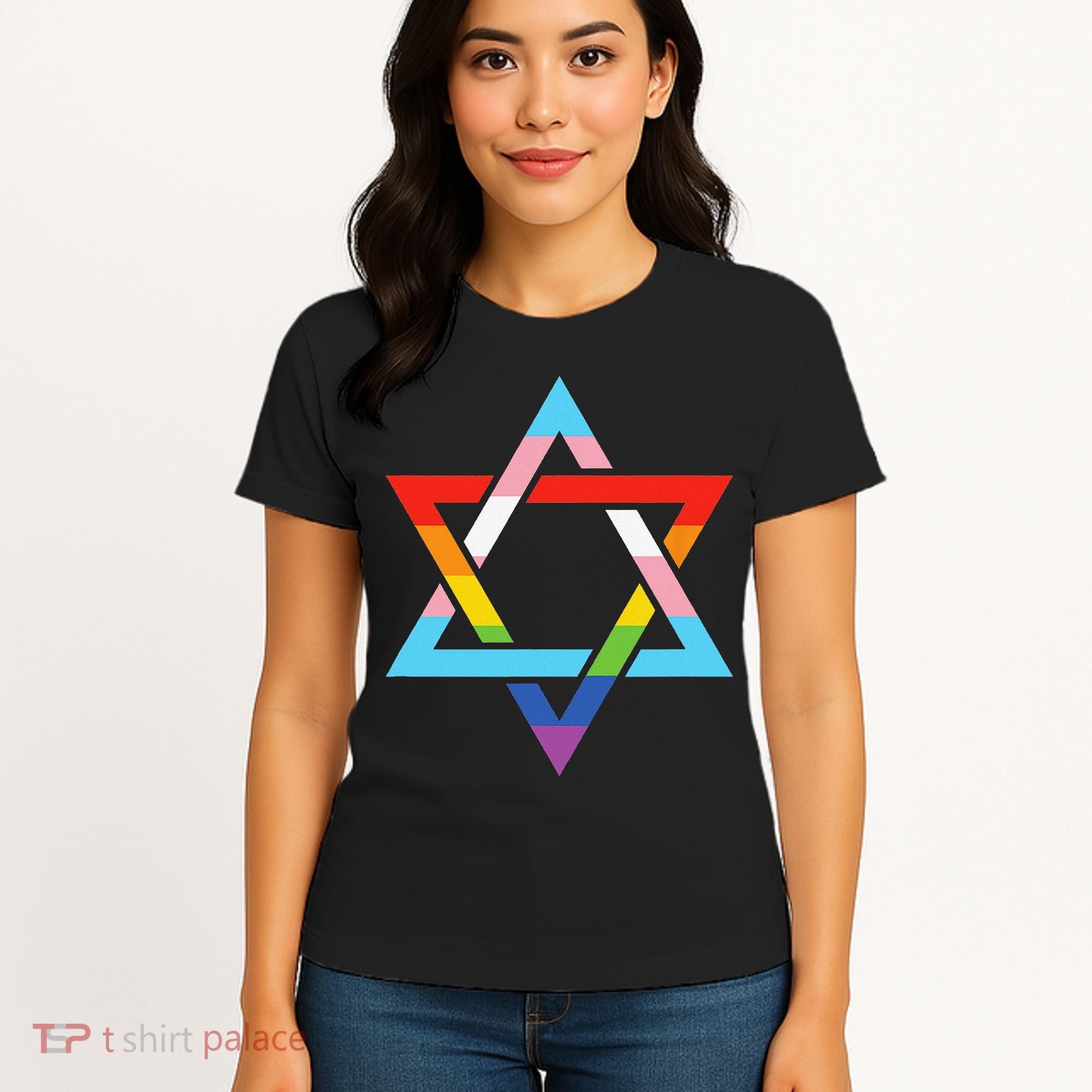 Magen David Star of David Jewish LGBT Pride Women's T-Shirt