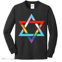 Magen David Star of David Jewish LGBT Pride Kids Long Sleeve Shirt thumb 0