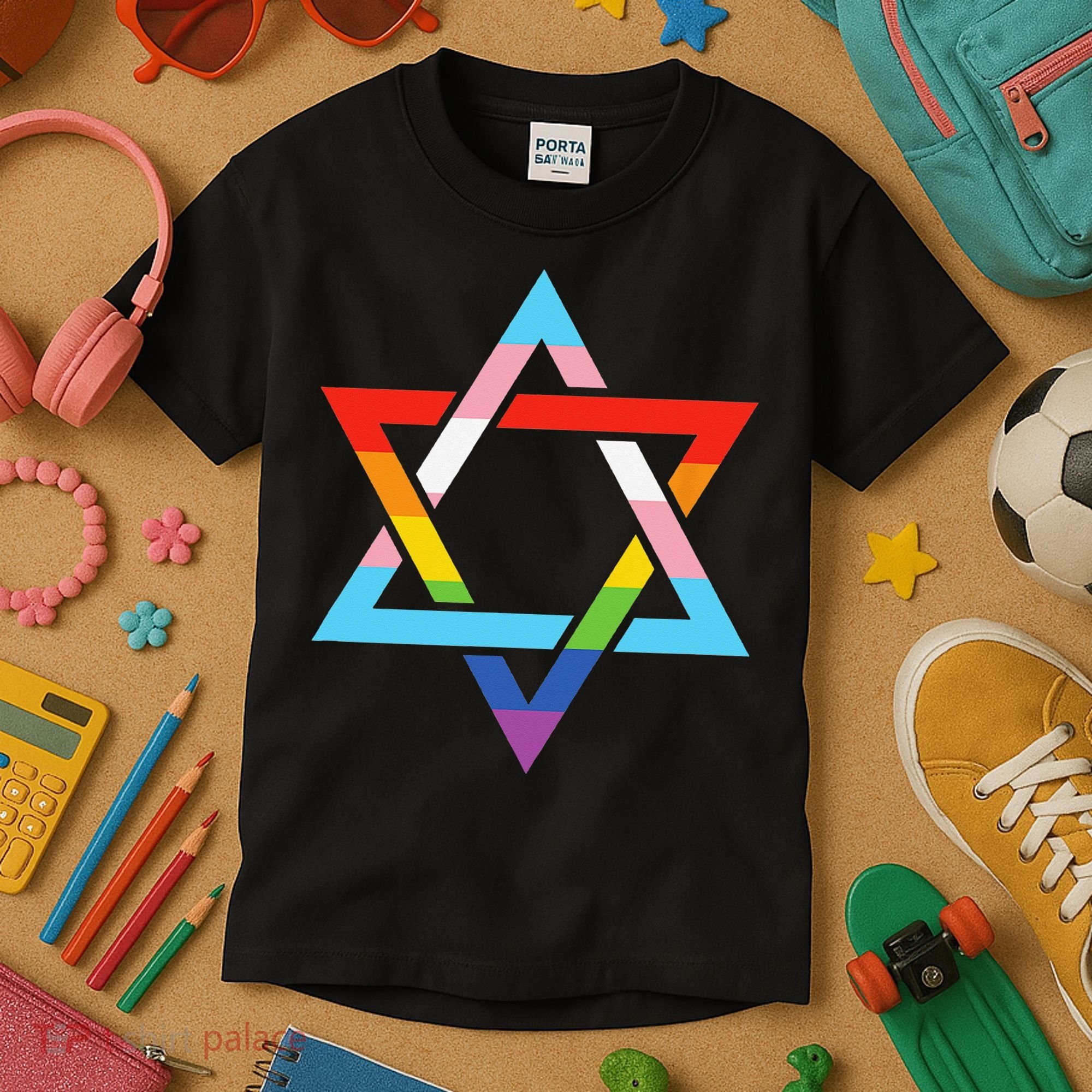 Magen David Star of David Jewish LGBT Pride Kids T-Shirt
