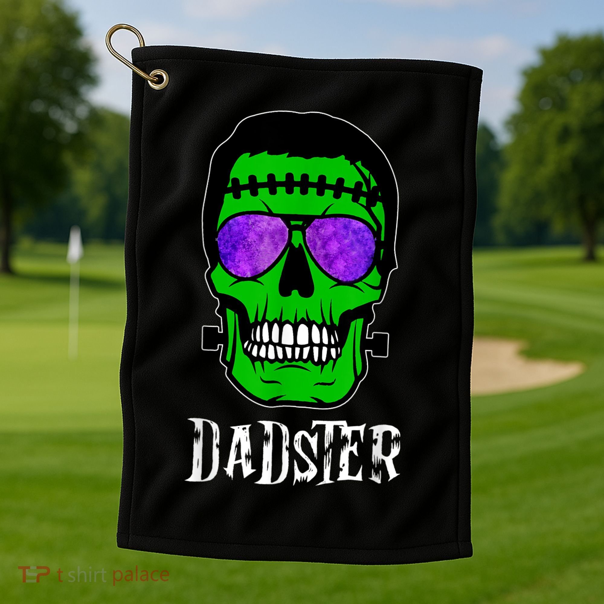 Mens Dadster Shirt Dad Monster Halloween Costume Daddy Father Golf Towel