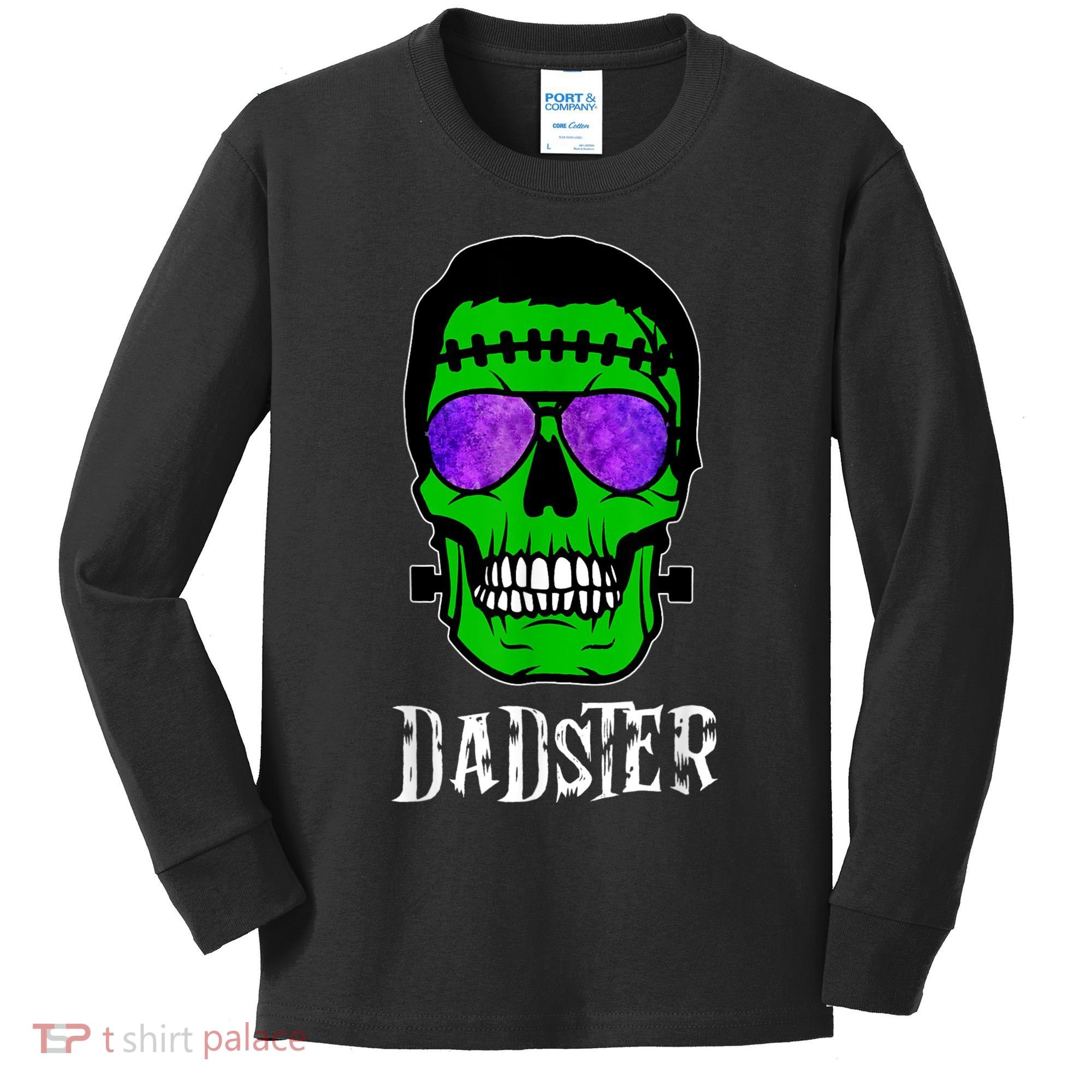 Mens Dadster Shirt Dad Monster Halloween Costume Daddy Father Kids Long Sleeve Shirt