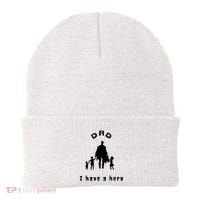 Military Dad Superhero Welcome Home Surprise Beanie thumb 0