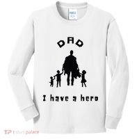 Military Dad Superhero Welcome Home Surprise Kids Long Sleeve Shirt thumb 0