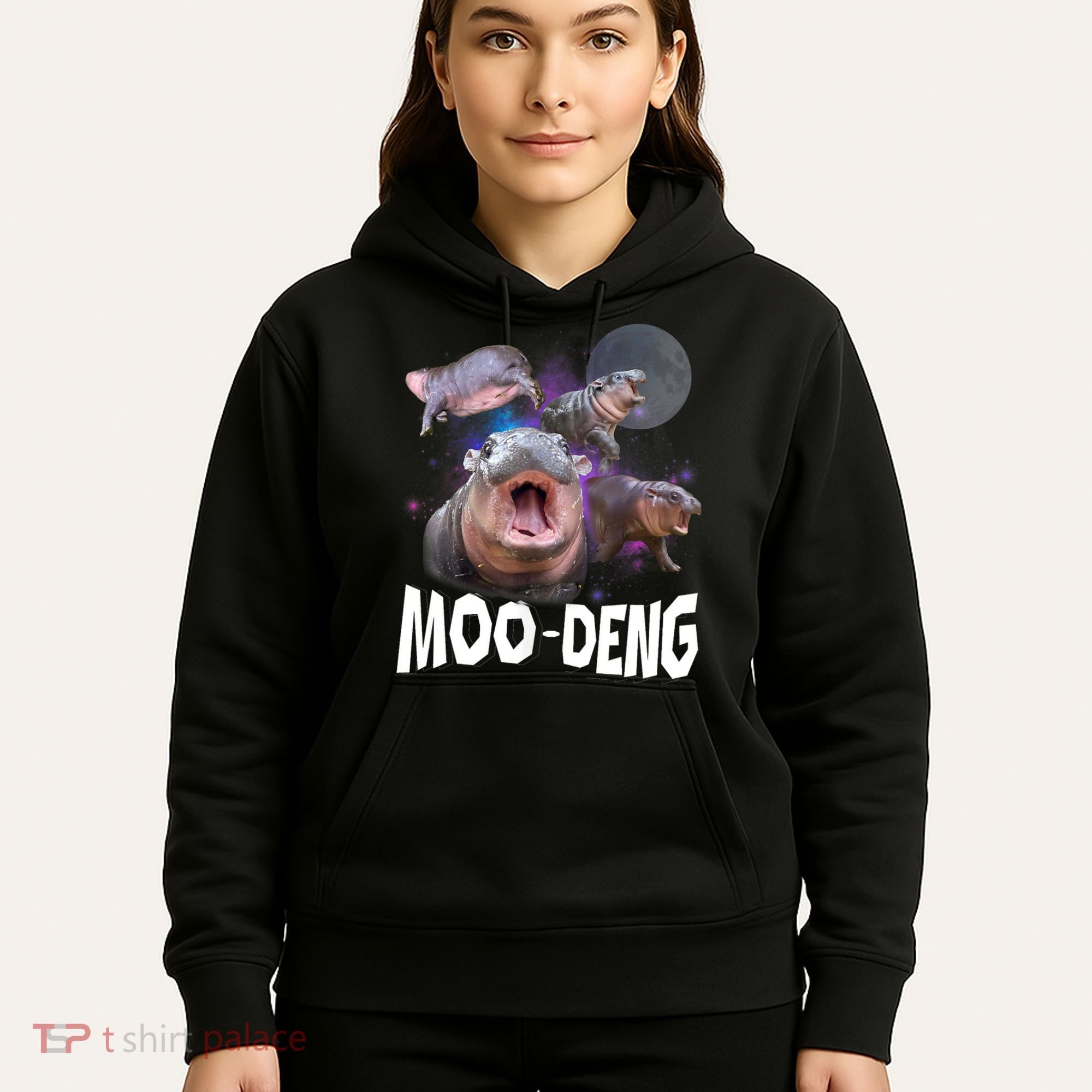 Moo Deng Space Hippo Hoodie