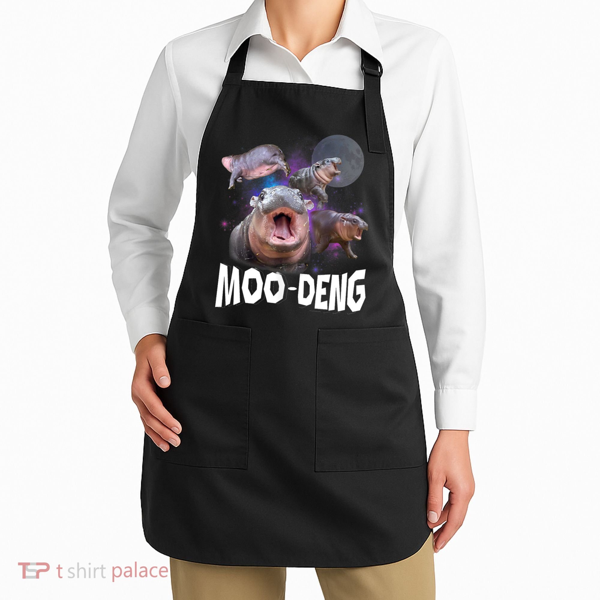 Moo Deng Space Hippo Apron