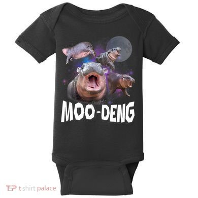 Moo Deng Space Hippo Baby Bodysuit