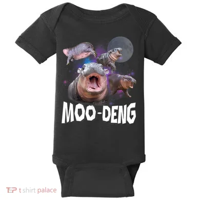 Moo Deng Space Hippo Baby Bodysuit