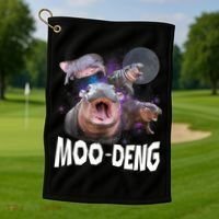 Moo Deng Space Hippo Golf Towel thumb 1