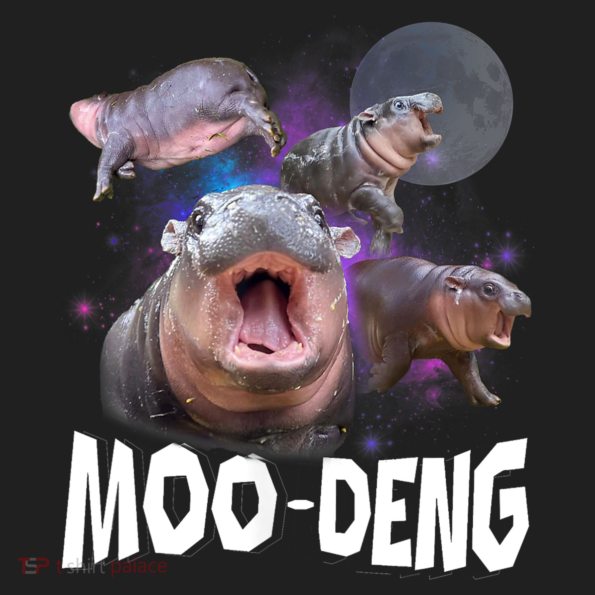 Moo Deng Space Hippo Golf Towel