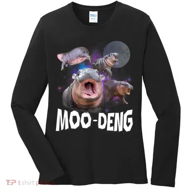 Moo Deng Space Hippo Women's Long Sleeve Shirt