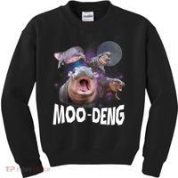 Moo Deng Space Hippo Kids Sweatshirt thumb 0