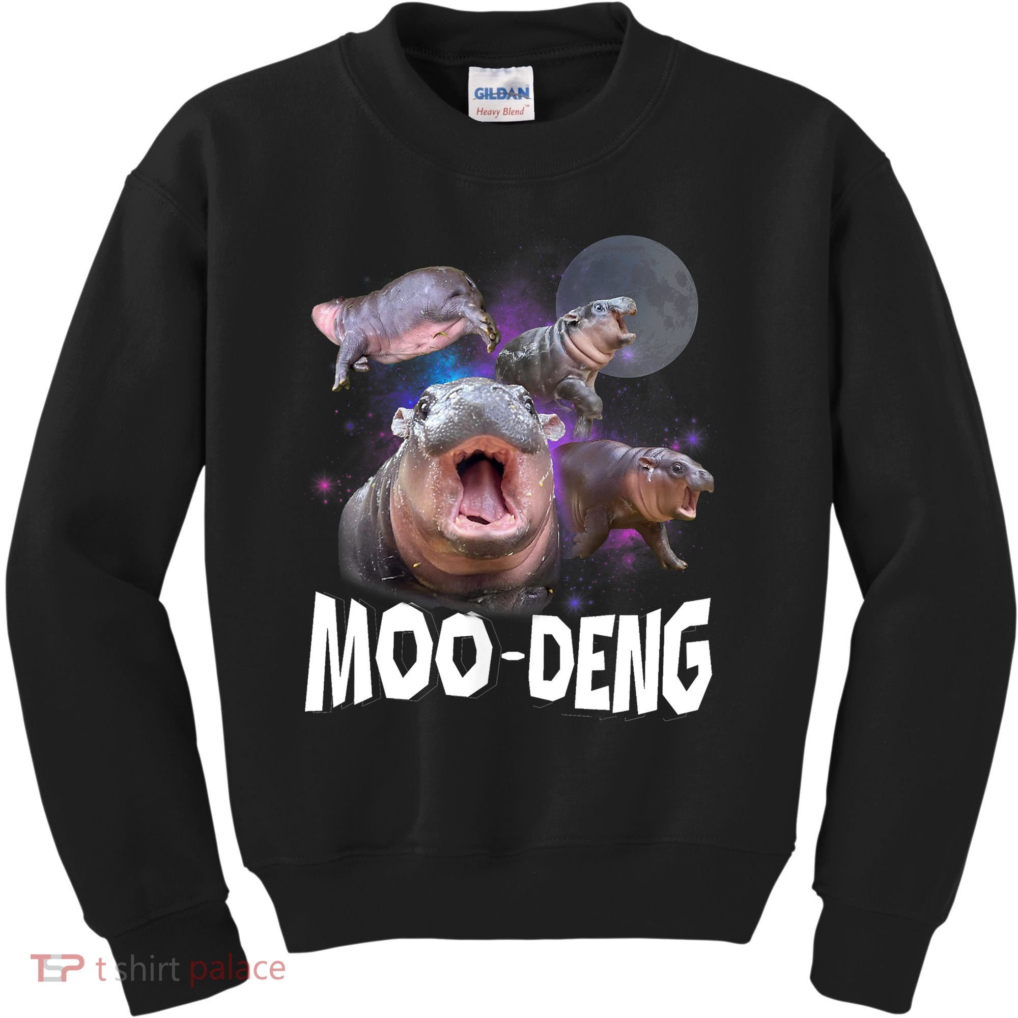 Moo Deng Space Hippo Kids Sweatshirt