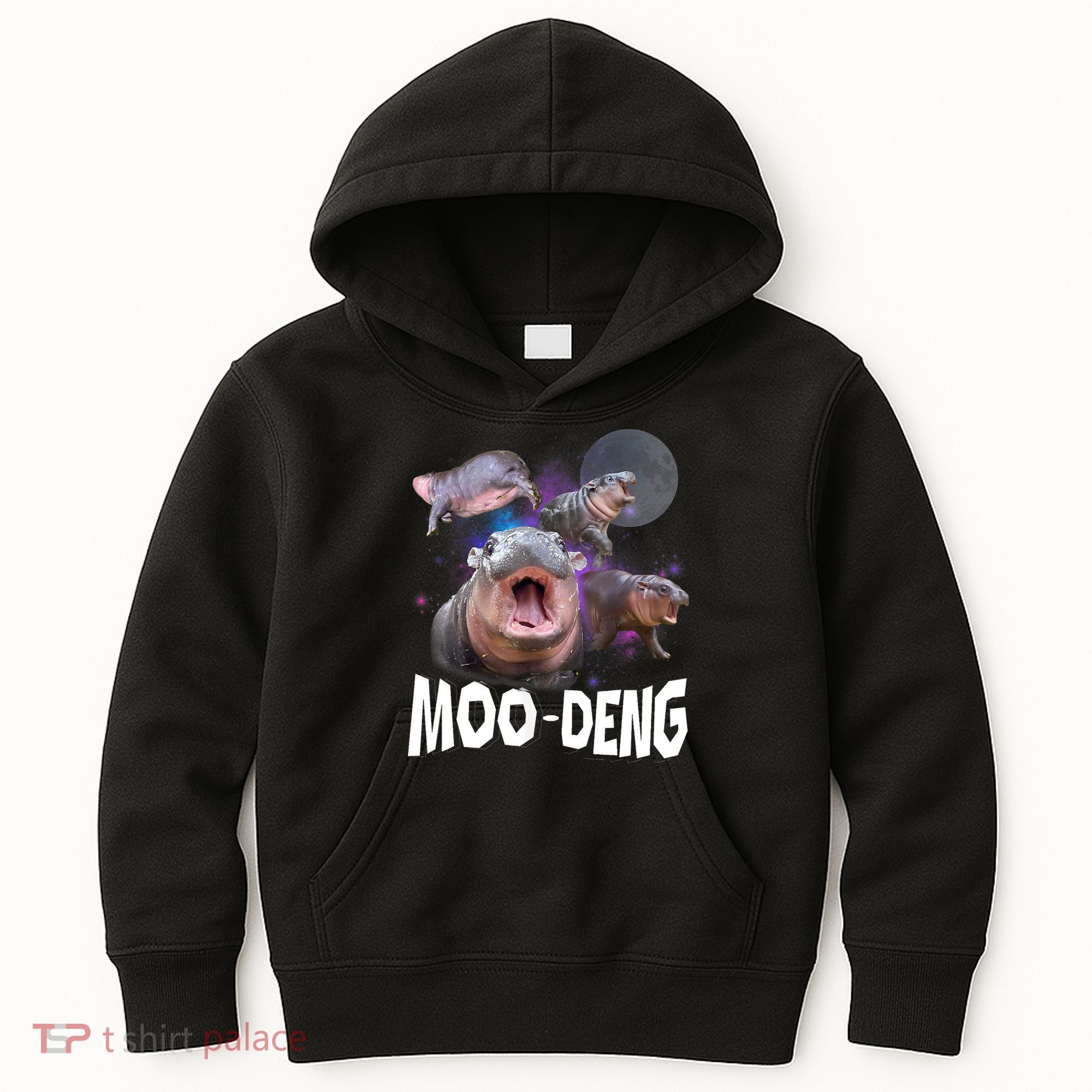 Moo Deng Space Hippo Kids Hoodie