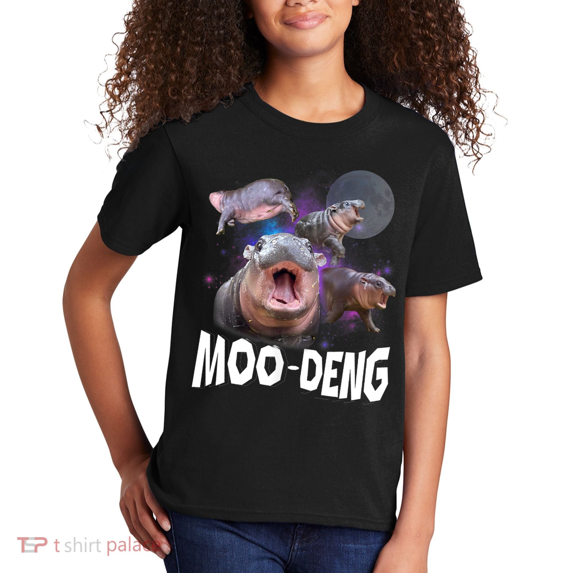 Moo Deng Space Hippo Kids T-Shirt