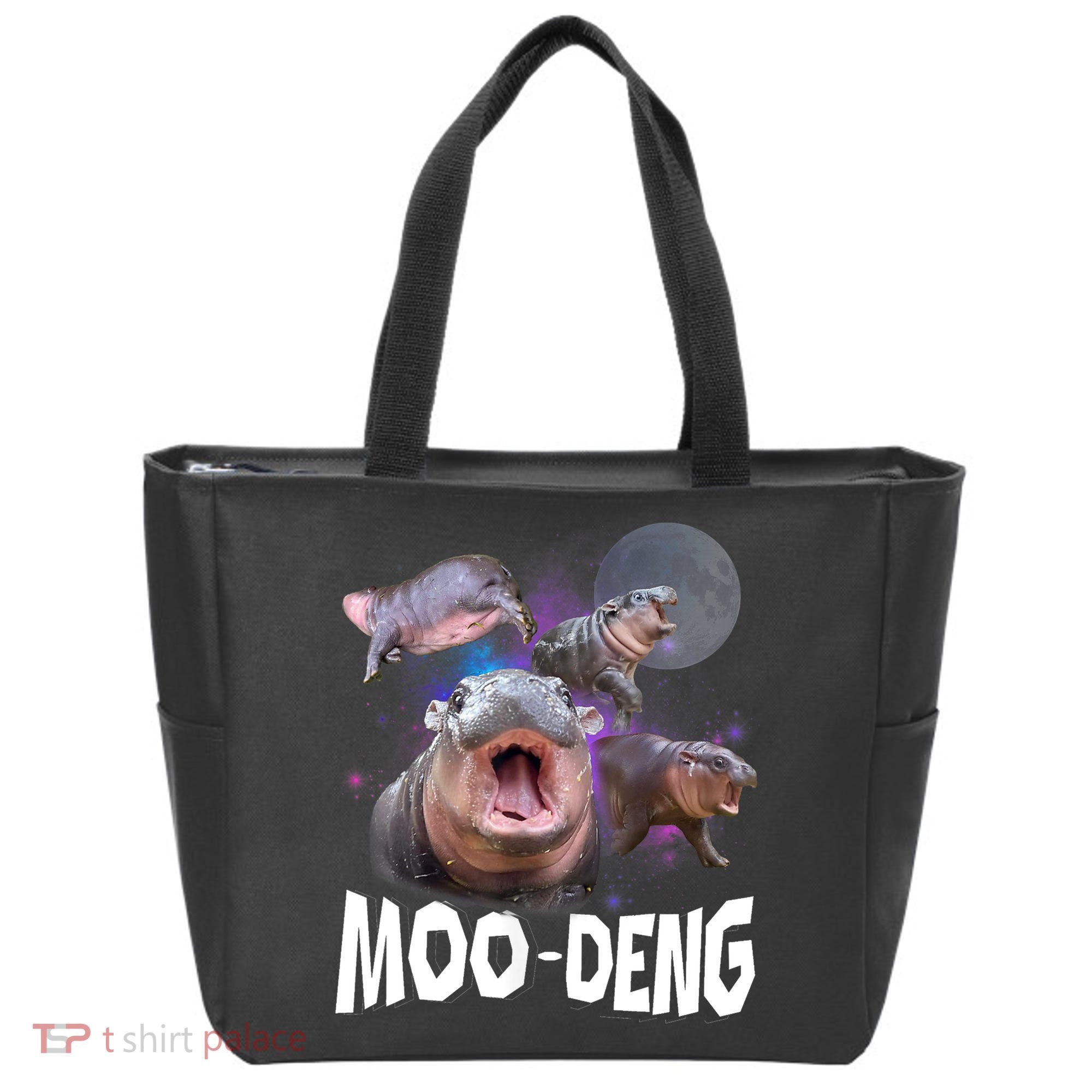 Moo Deng Space Hippo Tote Bag