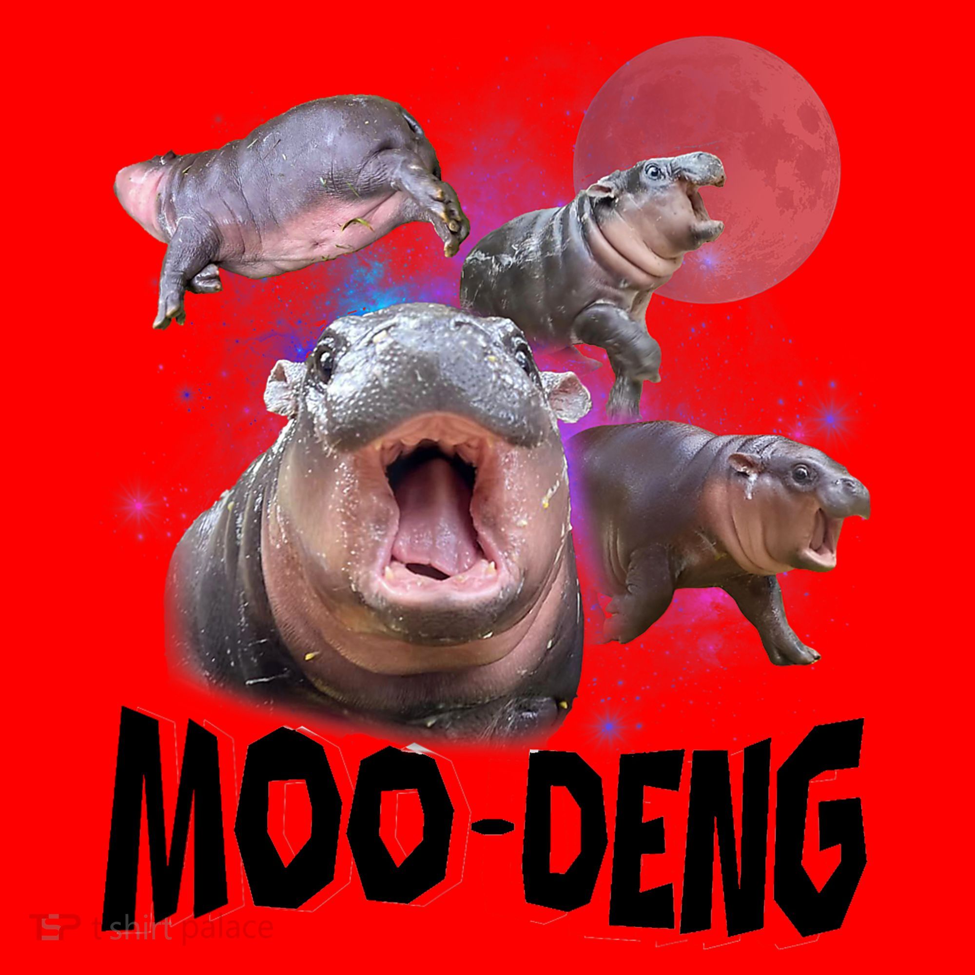 Moo Deng Space Hippo Santa Hat