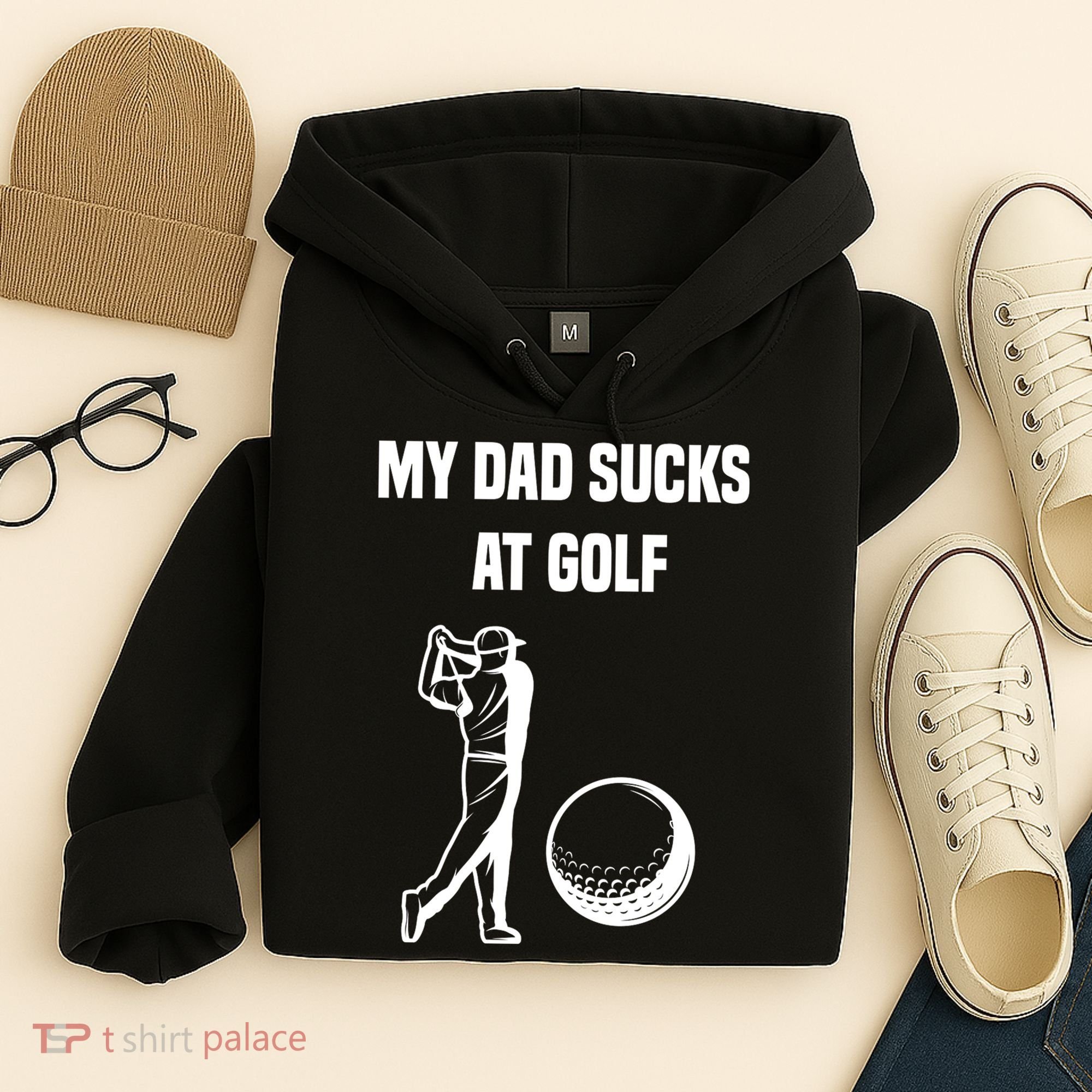 My Dad Sucks At Golf, Funny Golfing Golf Dad Gif For Dad Father's Day Hoodie