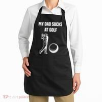 My Dad Sucks At Golf, Funny Golfing Golf Dad Gif For Dad Father's Day Apron thumb 2