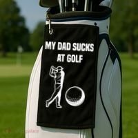 My Dad Sucks At Golf, Funny Golfing Golf Dad Gif For Dad Father's Day Golf Towel thumb 2