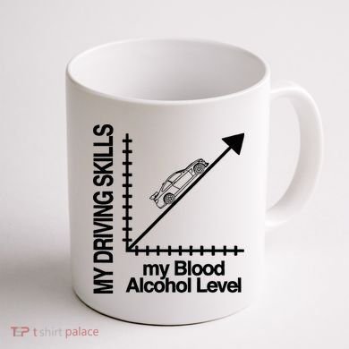 My Driving Skills My Blood Alcohol Level Funny Design Coffee Mug back