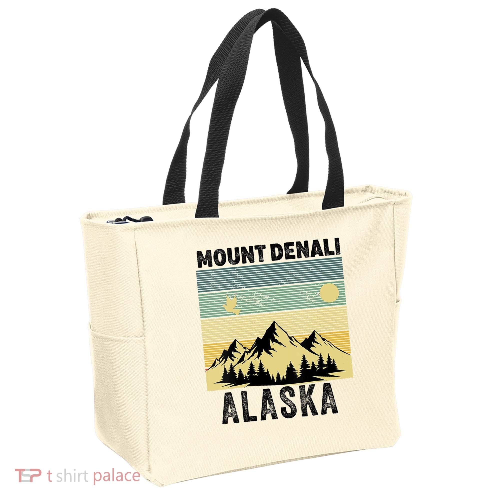  Mount Denali Souvenir Alaska Women  Mt. Denali V-Neck  Tote Bag