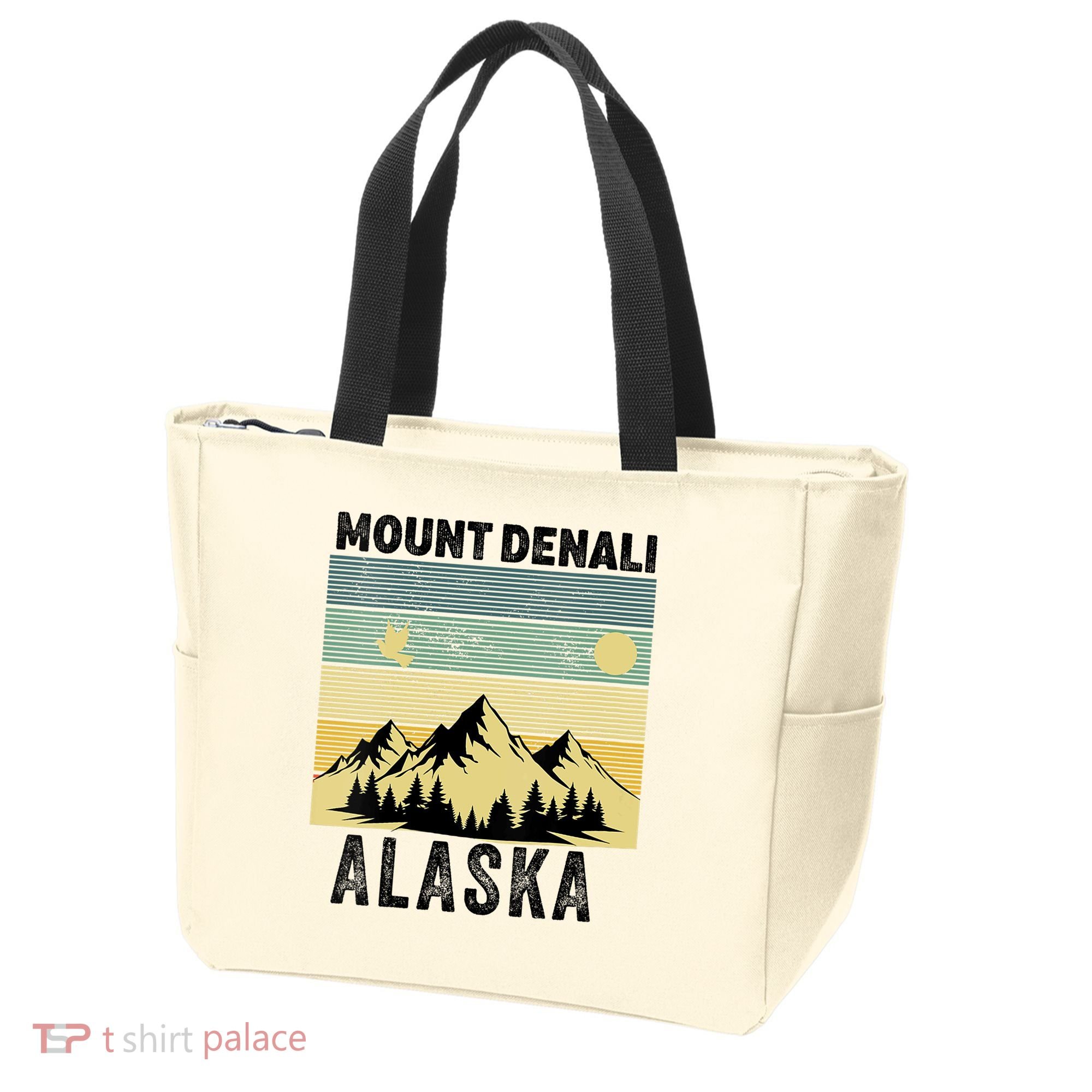  Mount Denali Souvenir Alaska Women  Mt. Denali V-Neck  Tote Bag