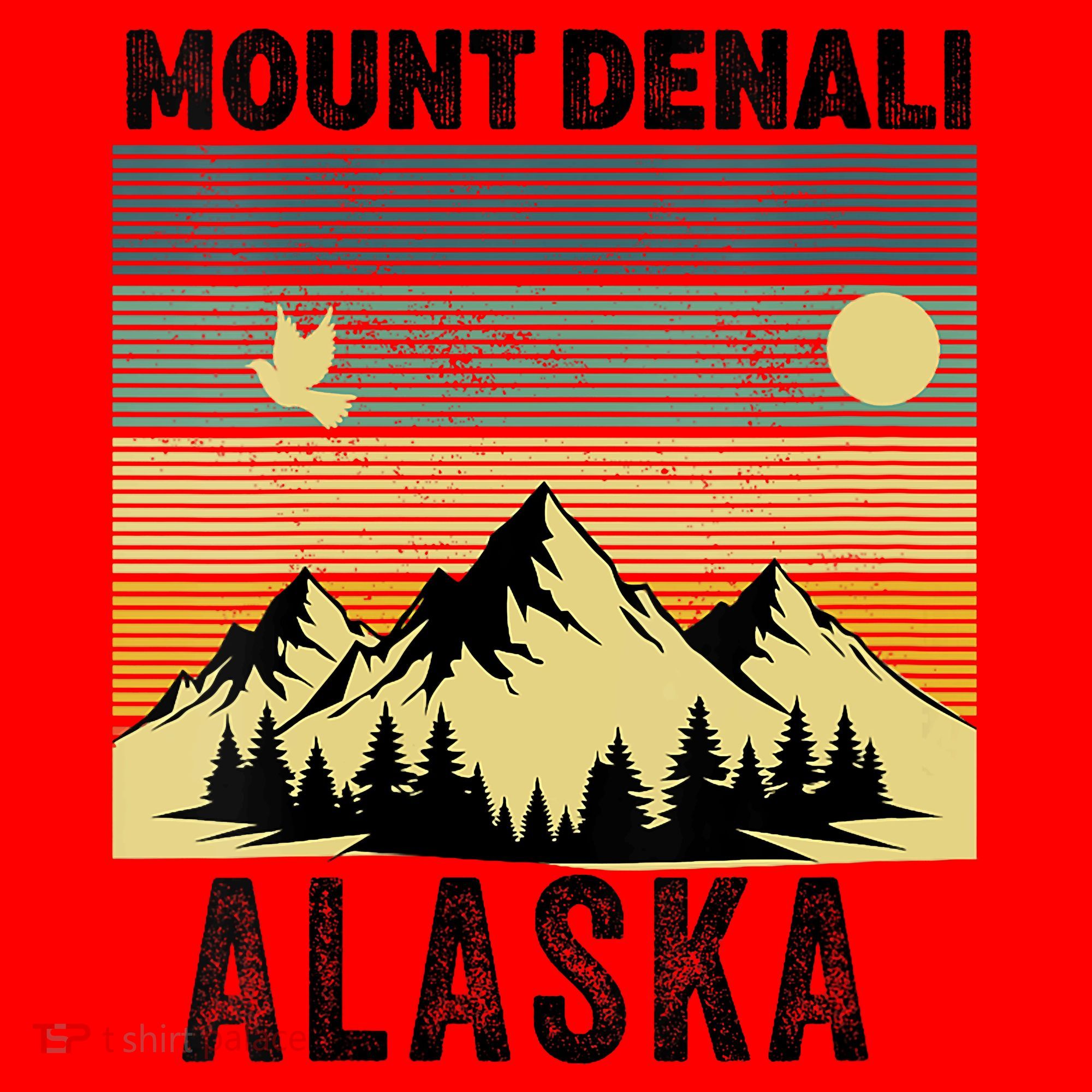  Mount Denali Souvenir Alaska Women  Mt. Denali V-Neck  Santa Hat