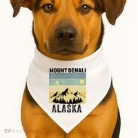  Mount Denali Souvenir Alaska Women  Mt. Denali V-Neck  USA-Made Doggie Bandana thumb 1