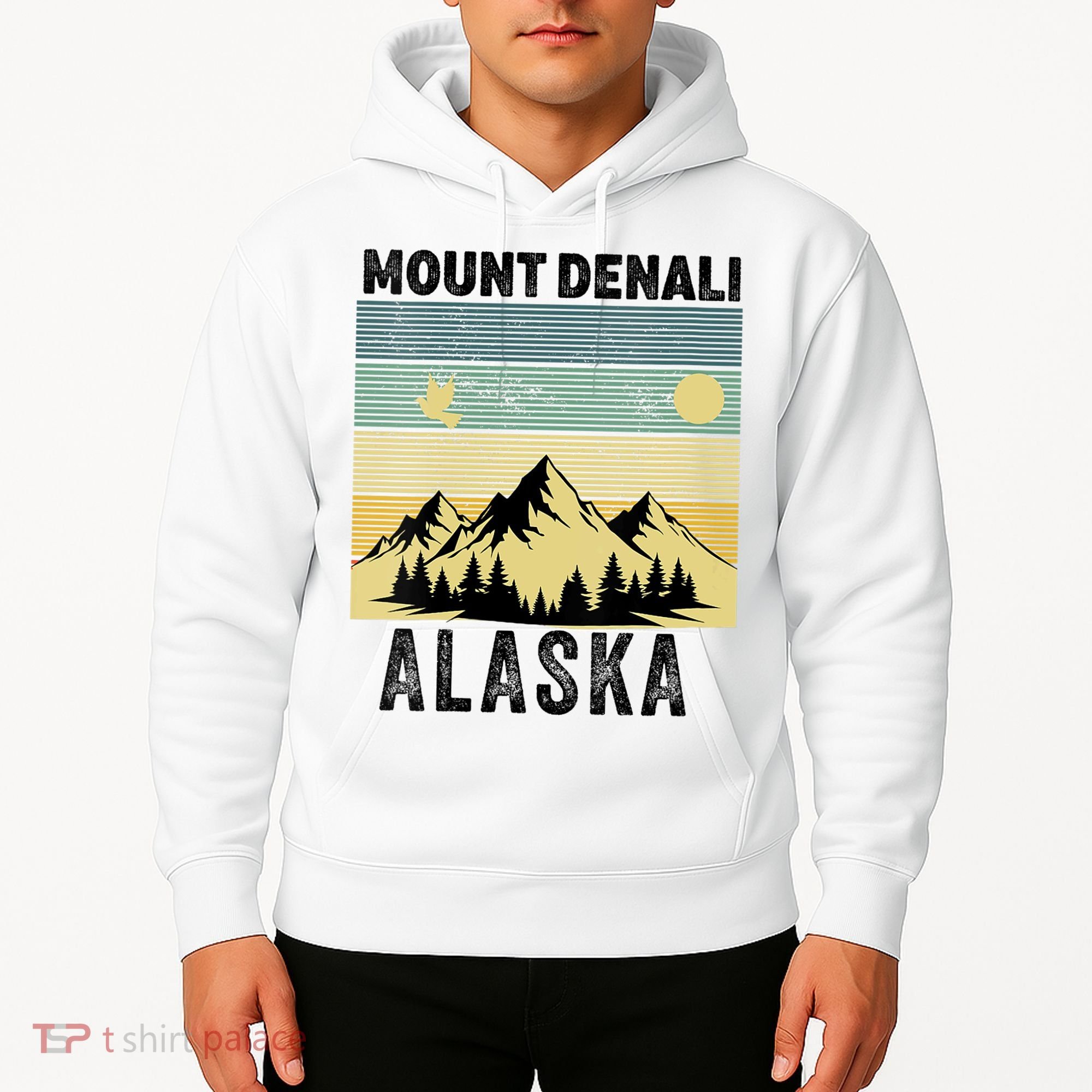  Mount Denali Souvenir Alaska Women  Mt. Denali V-Neck  Hoodie