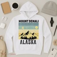  Mount Denali Souvenir Alaska Women  Mt. Denali V-Neck  Hoodie thumb 3