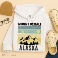  Mount Denali Souvenir Alaska Women  Mt. Denali V-Neck  Hoodie thumb 4