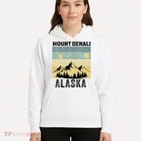  Mount Denali Souvenir Alaska Women  Mt. Denali V-Neck  Hoodie thumb 5