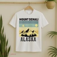  Mount Denali Souvenir Alaska Women  Mt. Denali V-Neck  T-Shirt thumb 2