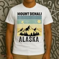  Mount Denali Souvenir Alaska Women  Mt. Denali V-Neck  T-Shirt thumb 3